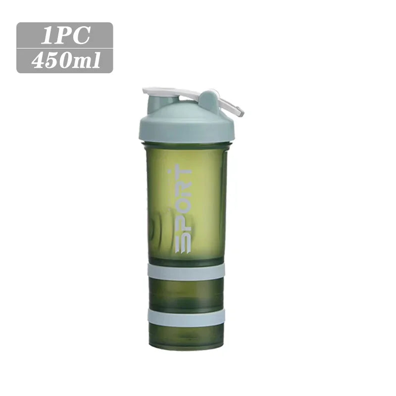 450ML 3-layer Sports Water Bottle & Protein Shaker