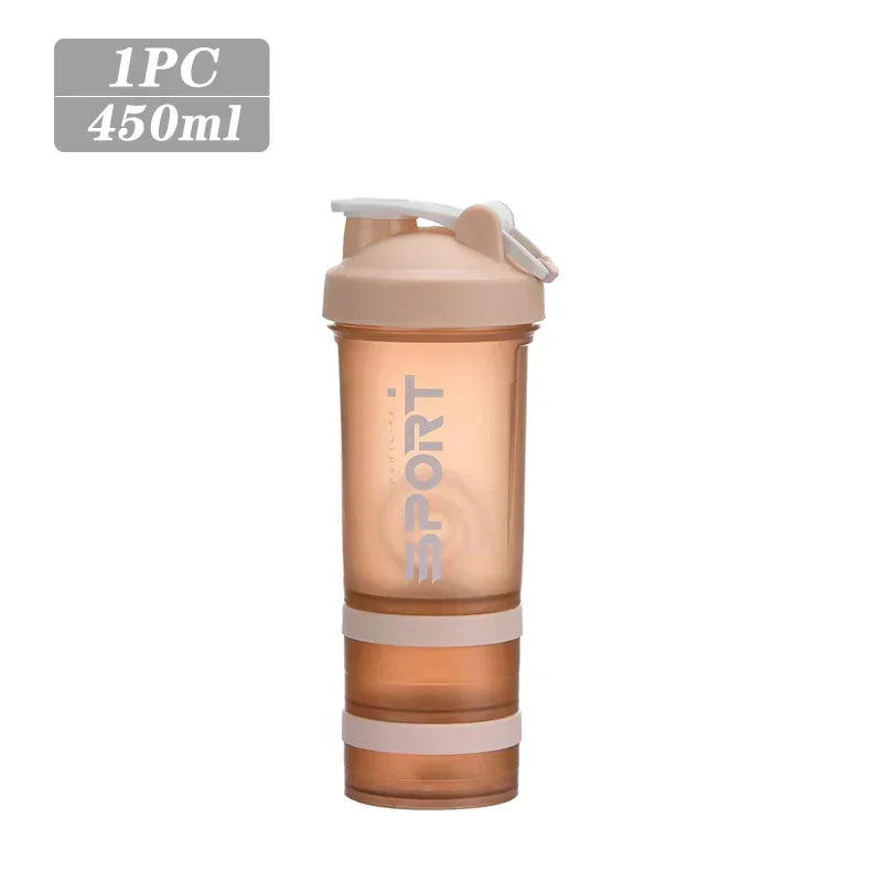 450ML 3-layer Sports Water Bottle & Protein Shaker