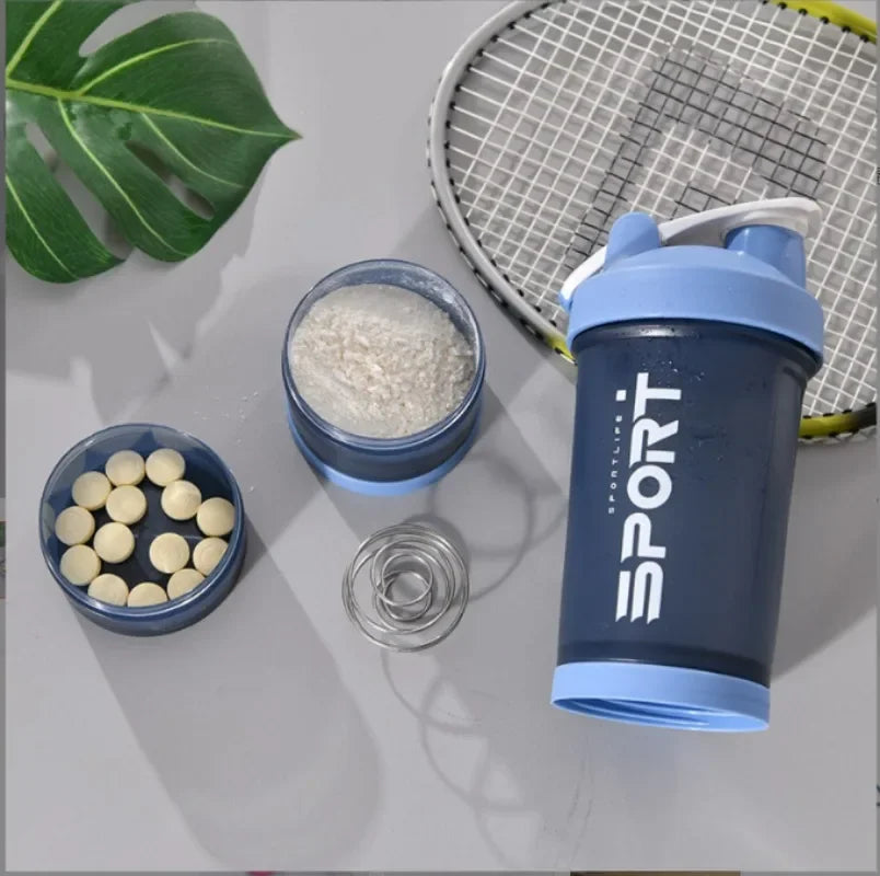 450ML 3-layer Sports Water Bottle & Protein Shaker